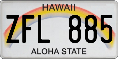 HI license plate ZFL885