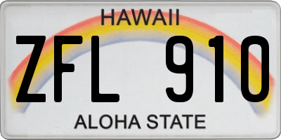 HI license plate ZFL910
