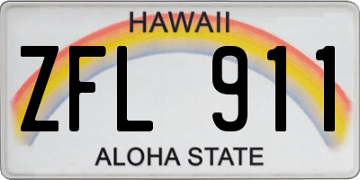 HI license plate ZFL911