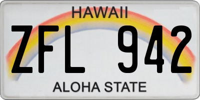 HI license plate ZFL942