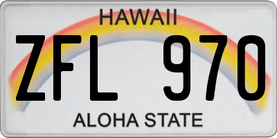 HI license plate ZFL970