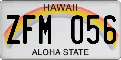 HI license plate ZFM056