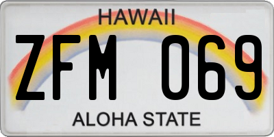 HI license plate ZFM069