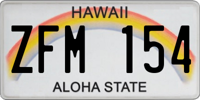 HI license plate ZFM154