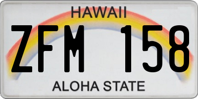 HI license plate ZFM158
