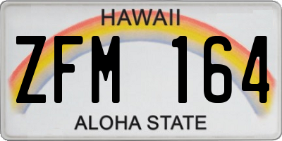 HI license plate ZFM164