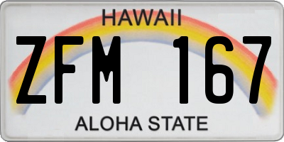 HI license plate ZFM167