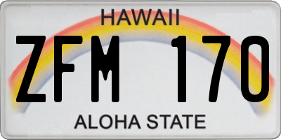 HI license plate ZFM170