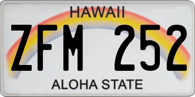 HI license plate ZFM252