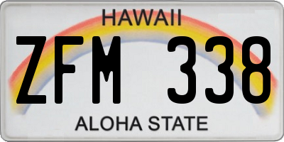 HI license plate ZFM338