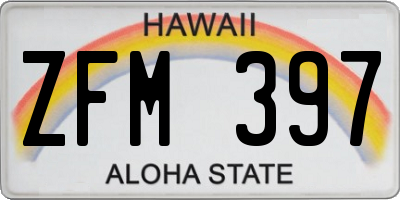 HI license plate ZFM397