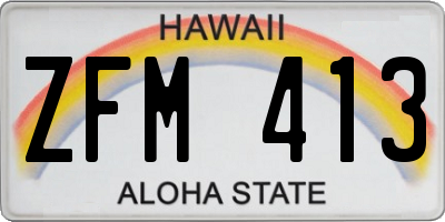 HI license plate ZFM413