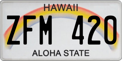 HI license plate ZFM420