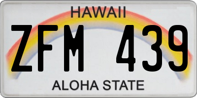 HI license plate ZFM439