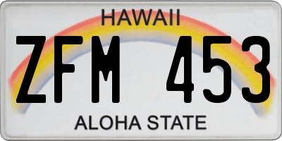 HI license plate ZFM453
