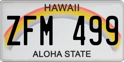 HI license plate ZFM499