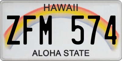 HI license plate ZFM574