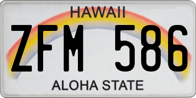 HI license plate ZFM586