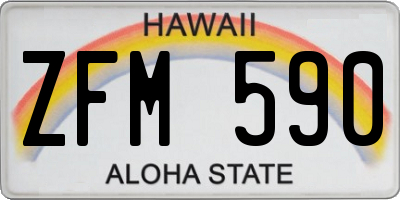HI license plate ZFM590