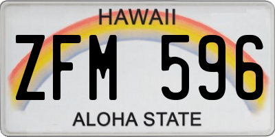 HI license plate ZFM596