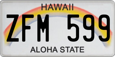 HI license plate ZFM599