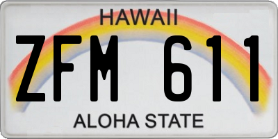 HI license plate ZFM611