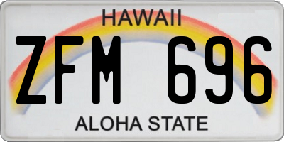 HI license plate ZFM696