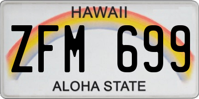 HI license plate ZFM699