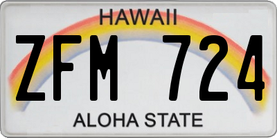 HI license plate ZFM724