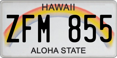 HI license plate ZFM855
