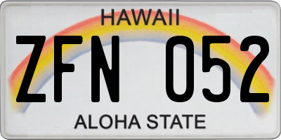 HI license plate ZFN052