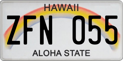 HI license plate ZFN055