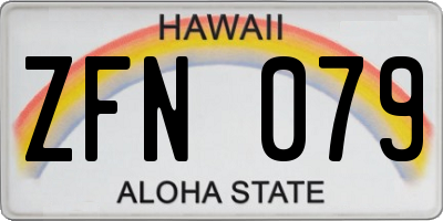 HI license plate ZFN079