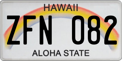 HI license plate ZFN082