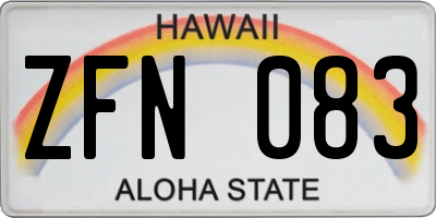 HI license plate ZFN083