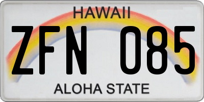 HI license plate ZFN085