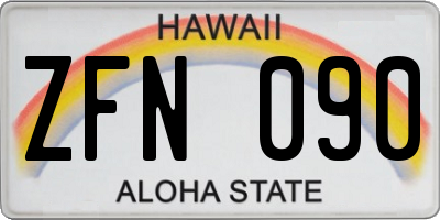 HI license plate ZFN090