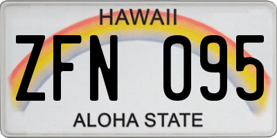 HI license plate ZFN095