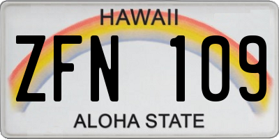HI license plate ZFN109