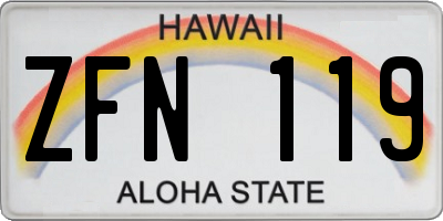 HI license plate ZFN119