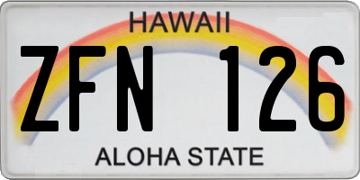 HI license plate ZFN126