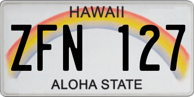 HI license plate ZFN127