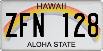 HI license plate ZFN128