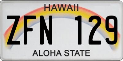 HI license plate ZFN129