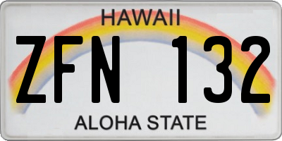 HI license plate ZFN132