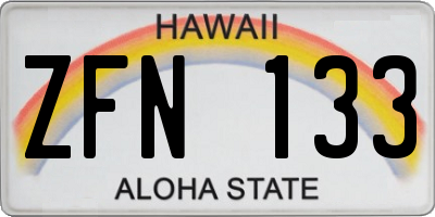 HI license plate ZFN133