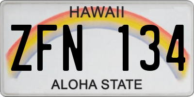 HI license plate ZFN134