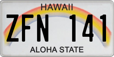 HI license plate ZFN141