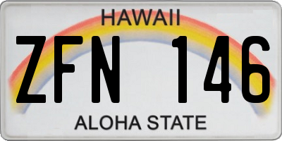 HI license plate ZFN146