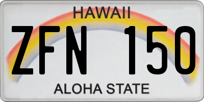 HI license plate ZFN150